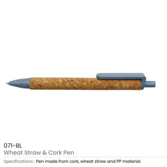 Wheat Straw And Cork Pens | Logo Branding Corporate Gift | UAE Delivery | Yalla Printing UAE