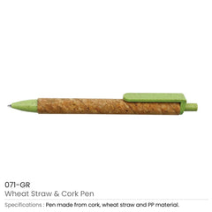 Wheat Straw And Cork Pens | Logo Branding Corporate Gift | UAE Delivery | Yalla Printing UAE