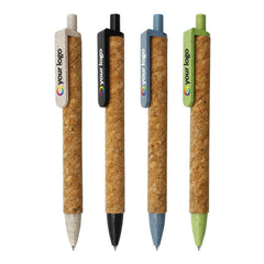 Wheat Straw And Cork Pens | Logo Branding Corporate Gift | UAE Delivery | Yalla Printing UAE