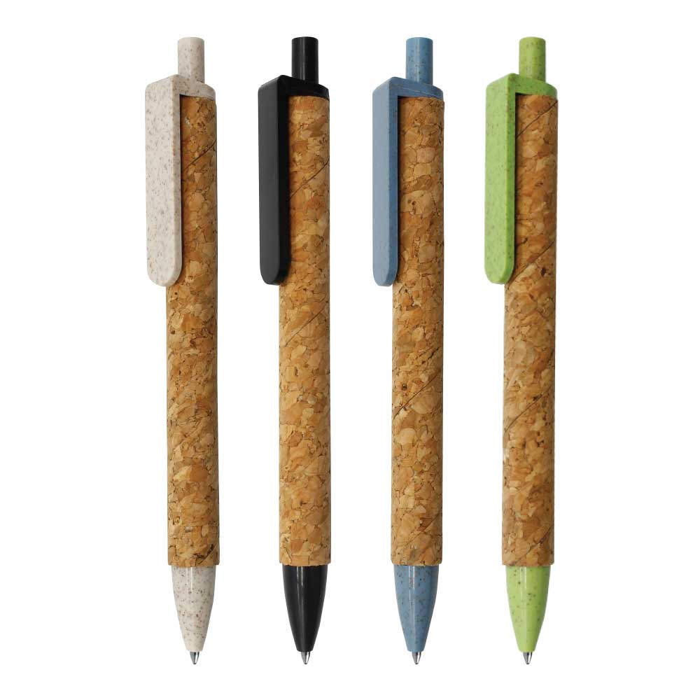 Wheat Straw And Cork Pens | Logo Branding Corporate Gift | UAE Delivery | Yalla Printing UAE