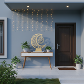 Ramadan Crescent Moon Metal Stand – 60 cm | Spray-Painted Islamic Décor with Optional Edge LED | Yalla Printing UAE