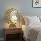 Ramadan Crescent Moon Metal Stand – 60 cm | Spray-Painted Finish | Edge LED Light Variant | Yalla Printing UAE