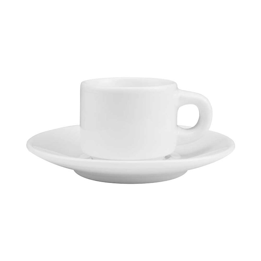 Custom Printed White Cup And Saucer 77Ml - Ceramic | Logo Branding Corporate Gift | UAE Delivery | Yalla Printing UAE