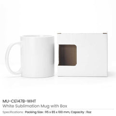 Custom Printed White Sublimation Mugs With Box 11 Oz - Ceramic | Custom Packaging Printing | Free Design Support | Yalla Printing UAE