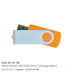 White Swivel USB Flash Drives | Professional Business Printing | Free Design Support | Yalla Printing UAE