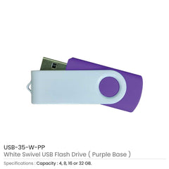 White Swivel USB Flash Drives | Professional Business Printing | Free Design Support | Yalla Printing UAE