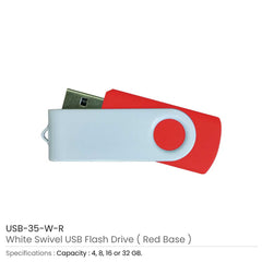 White Swivel USB Flash Drives | Professional Business Printing | Free Design Support | Yalla Printing UAE