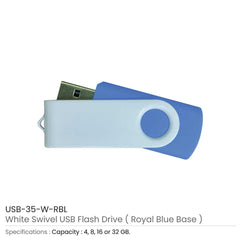 White Swivel USB Flash Drives | Professional Business Printing | Free Design Support | Yalla Printing UAE