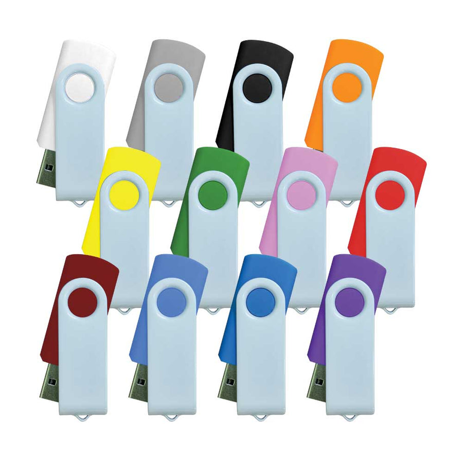 White Swivel USB Flash Drives | Logo Branding Flash Drive – Yalla Printing UAE