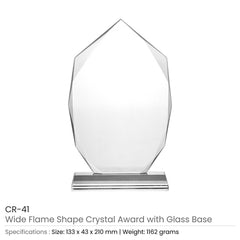 Custom Printed Wide Flame Crystal Awards | Custom Packaging Printing | Free Design Support | Yalla Printing UAE