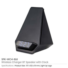 Custom Printed Wireless Charger Bt Speaker With Clock | Logo Branding Corporate Gift | UAE Delivery | Yalla Printing UAE