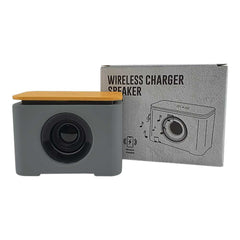 Custom Printed Wireless Charger Bt Speaker - Bamboo | Logo Branding Corporate Gift | UAE Delivery | Yalla Printing UAE