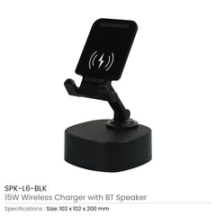 Custom Printed Wireless Fast Charger 15W With Bt Speaker And Rgb LED Logo | Logo Branding Corporate Gift | UAE Delivery | Yalla Printing UAE