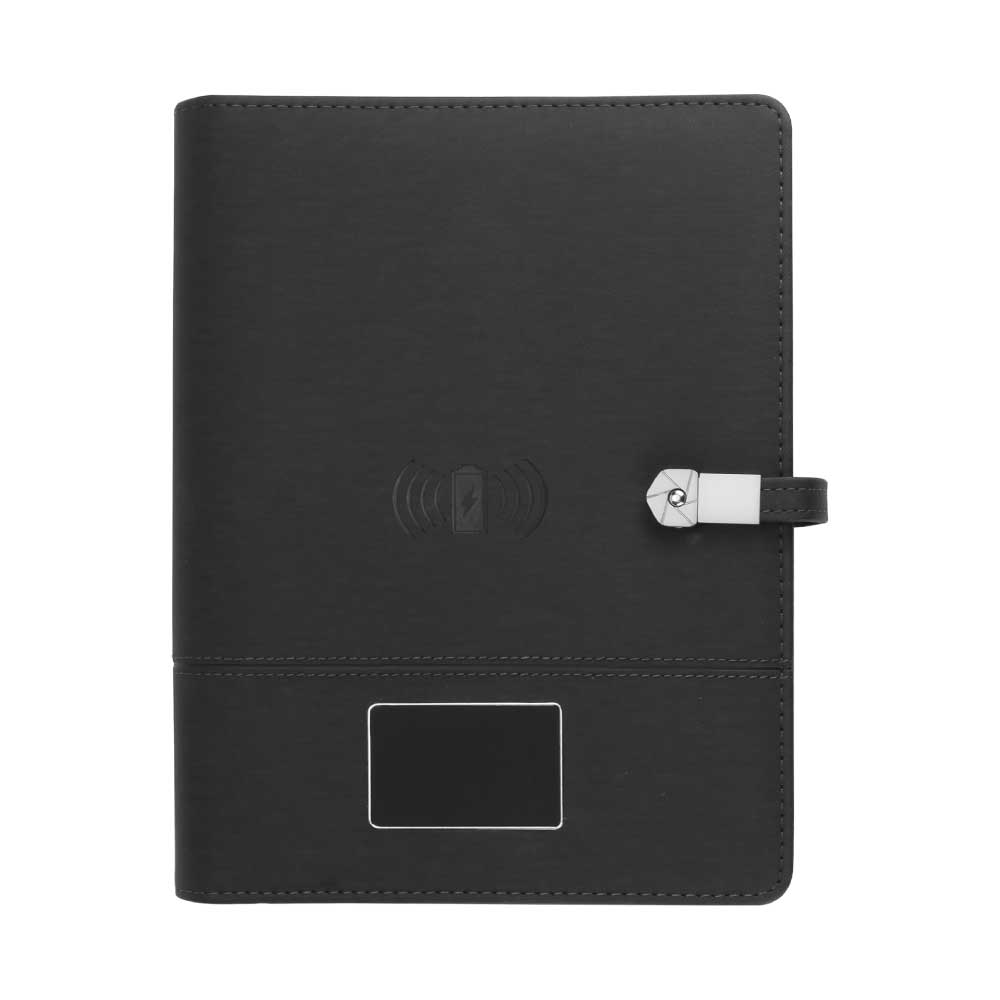 Custom Printed Wireless Powerbank Portfolio With USB And Light Up Logo | Logo Branding Corporate Gift | UAE Delivery | Yalla Printing UAE