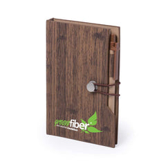 Custom Printed Wood Design Notebook with Sticky Note and Pen | Logo Branding Corporate Gift | UAE Delivery | Yalla Printing UAE