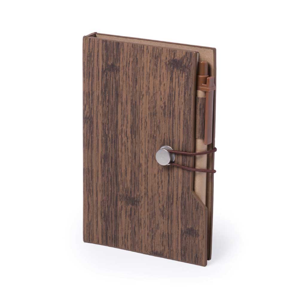 Custom Printed Wood Design Notebook with Sticky Note and Pen | Logo Branding Corporate Gift | UAE Delivery | Yalla Printing UAE