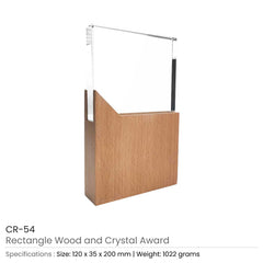 Custom Printed Rectangle Shaped Wood And Crystal Awards With Box | Custom Packaging Printing | Free Design Support | Yalla Printing UAE