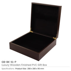 Luxury Wooden Finish PVC Gift Box Size XL | Custom Packaging Printing | Free Design Support | Yalla Printing UAE