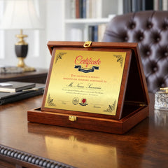 Custom Printed Wooden Plaque - Horizontal With Presentation Box | Custom Packaging Printing | Free Design Support | Yalla Printing UAE