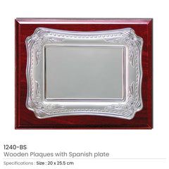 Wooden Plaques with Silver Spanish Plate