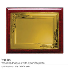 Custom Printed Wooden Plaques With Gold Spanish Plate | Exhibitions, Conferences, Corporate Events | Yalla Printing UAE