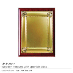 Wooden Plaques With Spanish Plate