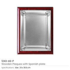 Wooden Plaques With Spanish Plate