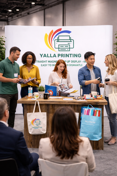 Custom Printed Magnetic Straight Pop Up Stand 4 x 3 with Foldable Structure & Carry Bag – Premium Vinyl Printed Exhibition Backdrop Display | Magnet Panel System for Events, Trade Shows, Retail Promotions & Corporate Branding | Yalla Printing UAE