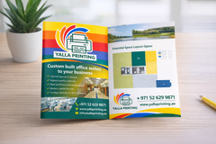 Premium A4 Double-Sided Brochure Printing UAE – Vibrant Full-Color Corporate Brochures with Free Design Support | Professional Business Printing | Free Design Support | Yalla Printing UAE