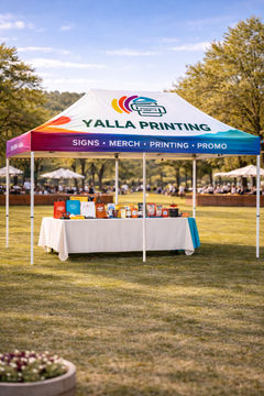 Custom Printed 6 x 3 Meter Canopy Tent with Structure – Satin Fabric Event Tent | Professional Business Printing | Free Design Support | Yalla Printing UAE