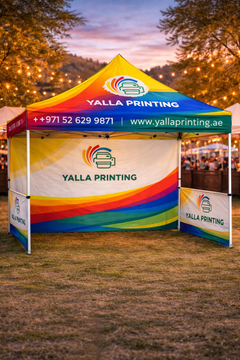 Custom Printed 3 x 3 Meter Canopy Tent with Structure – Satin Fabric Event Tent | Professional Business Printing | Free Design Support | Yalla Printing UAE