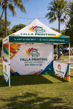 Custom Printed 3 x 3 Meter Canopy Tent with Structure – Satin Fabric Event Tent | Professional Business Printing | Free Design Support | Yalla Printing UAE