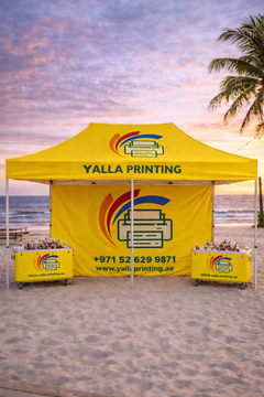 Custom Printed 6 x 3 Meter Canopy Tent with Structure – Satin Fabric Event Tent | Professional Business Printing | Free Design Support | Yalla Printing UAE