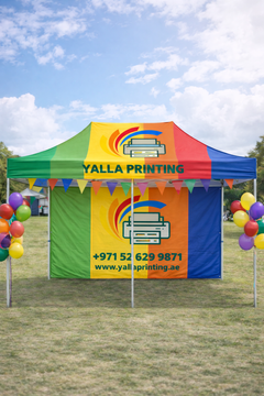 Custom Printed 6 x 3 Meter Canopy Tent with Structure – Satin Fabric Event Tent | Professional Business Printing | Free Design Support | Yalla Printing UAE