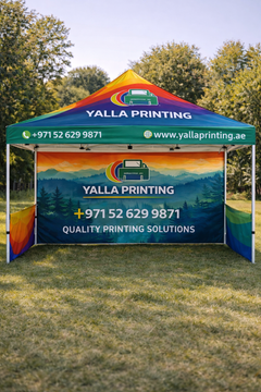 Custom Printed 4 x 3 Meter Canopy Tent with Structure – Satin Fabric Event Tent | Professional Business Printing | Free Design Support | Yalla Printing UAE