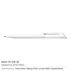 Custom Printed Maxema Zink Pens Colored Barrel | Logo Branding Corporate Gift | UAE Delivery | Yalla Printing UAE