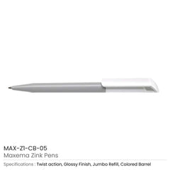 Custom Printed Maxema Zink Pens Colored Barrel | Logo Branding Corporate Gift | UAE Delivery | Yalla Printing UAE