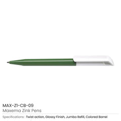 Custom Printed Maxema Zink Pens Colored Barrel | Logo Branding Corporate Gift | UAE Delivery | Yalla Printing UAE