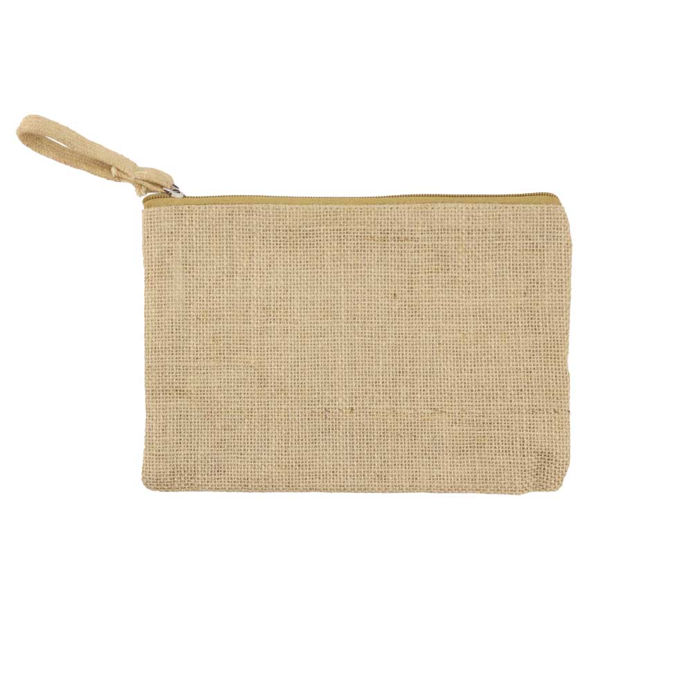 Natural Jute Zipper Pouch – Yalla Printing UAE