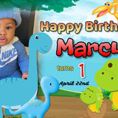 Roaring Dinosaur Birthday Banner" - Unleash Prehistoric Fun! - Yalla Printing