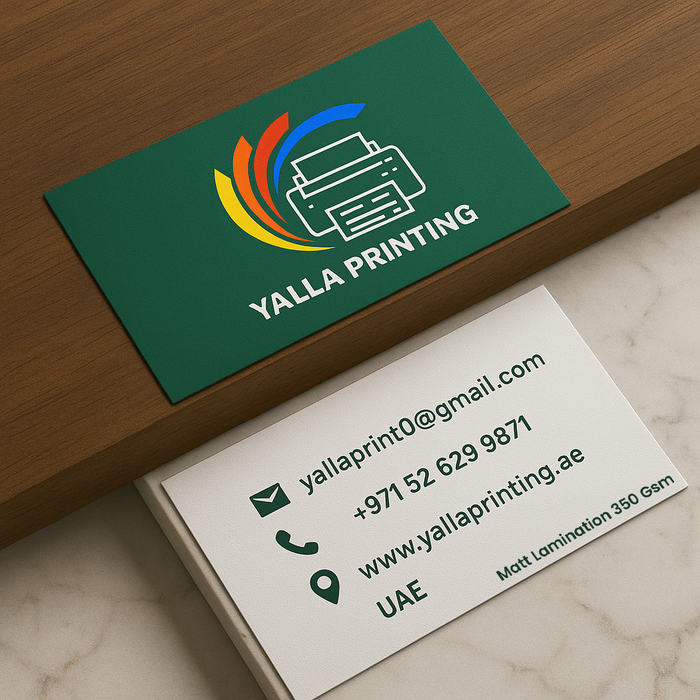 Matt Laminated Business Cards – 400 GSM | Double-Sided Premium Finish | Luxury Feel & Professional Impact – Yalla Printing