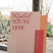 Welcome Signage Set - “So Glad You’re Here” Modern Stacked Panels with Date Display