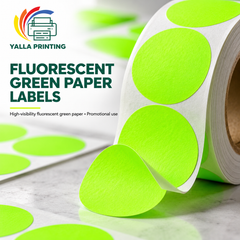 Fluorescent Green Paper Labels — Yalla Printing product image 2