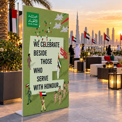 UAE National Day Serve with Honour Stand Board – Green