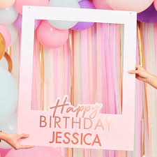 Custom Happy Birthday Pink Theme Selfie Stand