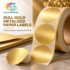 Dull Gold Metalized Paper Labels — Yalla Printing product image 6