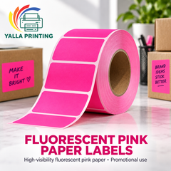 Fluorescent Pink Paper Labels — Yalla Printing product image 2