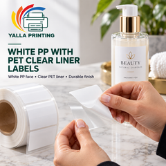 White PP with PET Clear Liner Labels — Yalla Printing product image 2