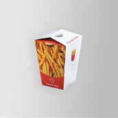 French Fries Box – Food Grade, 250 GSM, 4-Color, 1-Side Varnish (7.5x7.5x11 cm) | Yalla Printing - Yalla Printing