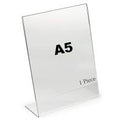 A5 Acrylic Display Stand | Clear Acrylic Sign Holder for Menus, Promotions, and Retail Displays